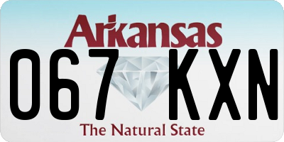 AR license plate 067KXN