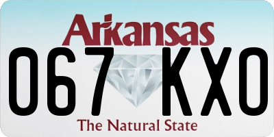 AR license plate 067KXO