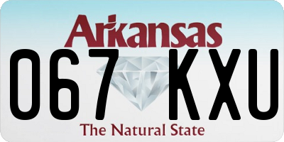 AR license plate 067KXU
