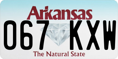 AR license plate 067KXW