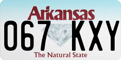 AR license plate 067KXY