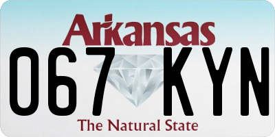 AR license plate 067KYN