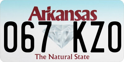 AR license plate 067KZO
