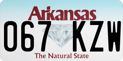 AR license plate 067KZW