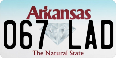 AR license plate 067LAD