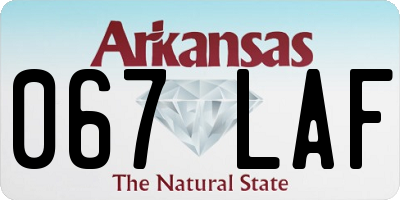 AR license plate 067LAF