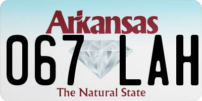 AR license plate 067LAH