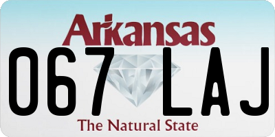 AR license plate 067LAJ