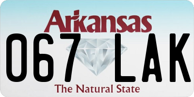 AR license plate 067LAK