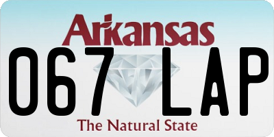 AR license plate 067LAP