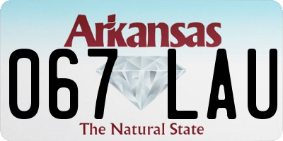 AR license plate 067LAU