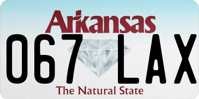 AR license plate 067LAX