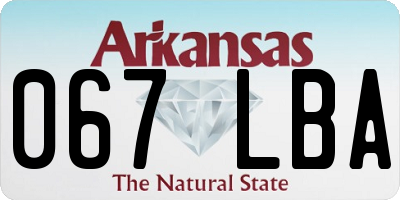 AR license plate 067LBA