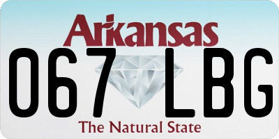 AR license plate 067LBG