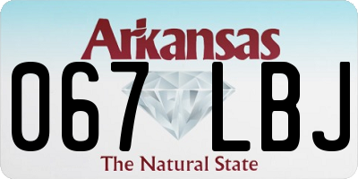 AR license plate 067LBJ