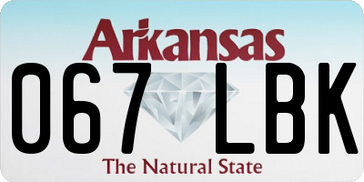 AR license plate 067LBK