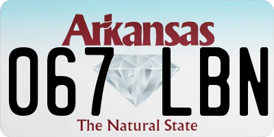 AR license plate 067LBN