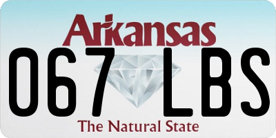 AR license plate 067LBS