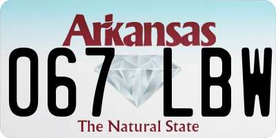 AR license plate 067LBW
