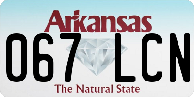 AR license plate 067LCN