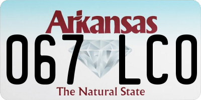 AR license plate 067LCO