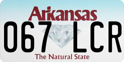 AR license plate 067LCR