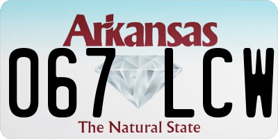 AR license plate 067LCW