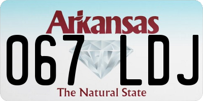 AR license plate 067LDJ