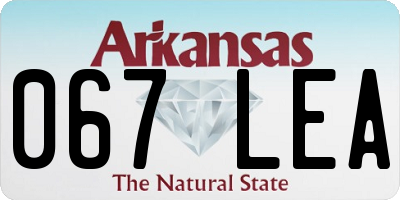 AR license plate 067LEA