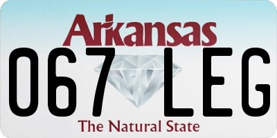 AR license plate 067LEG