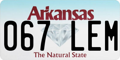 AR license plate 067LEM