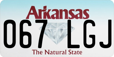 AR license plate 067LGJ