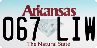 AR license plate 067LIW
