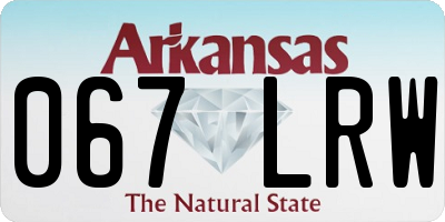 AR license plate 067LRW