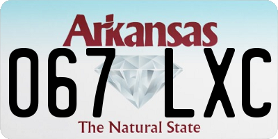 AR license plate 067LXC