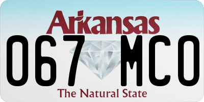 AR license plate 067MCO