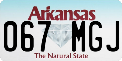 AR license plate 067MGJ