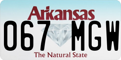 AR license plate 067MGW
