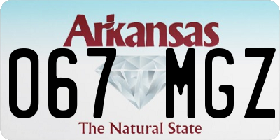 AR license plate 067MGZ