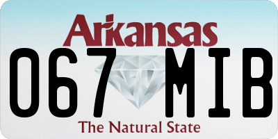 AR license plate 067MIB