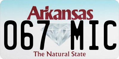 AR license plate 067MIC