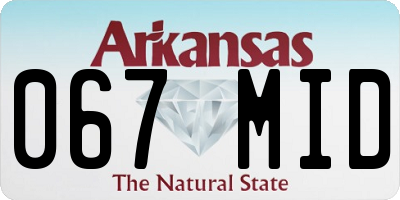AR license plate 067MID