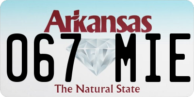 AR license plate 067MIE