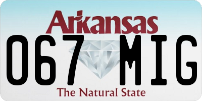 AR license plate 067MIG