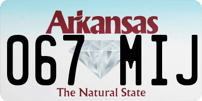 AR license plate 067MIJ