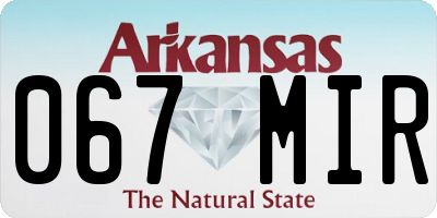 AR license plate 067MIR