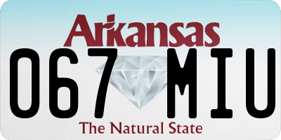 AR license plate 067MIU