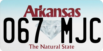 AR license plate 067MJC