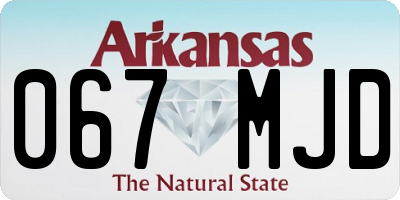 AR license plate 067MJD