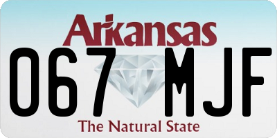 AR license plate 067MJF